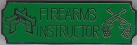 FIREARMS INSTRUCTOR Silver on Green Award Bar Uniform Pin